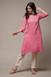 Electric Blue Viscose Straight Printed Kurta image number 4