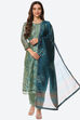 Pink Chanderi Machine Embroidered Unstitched Suit Set image number 0