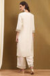 Orange Silk Embroidered Festive Straight Suit Set image number 4