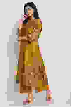 Mustard A Line Kurta image number 0