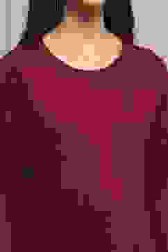 Berry Acrylic Straight Yarndyed Kurta image number 1