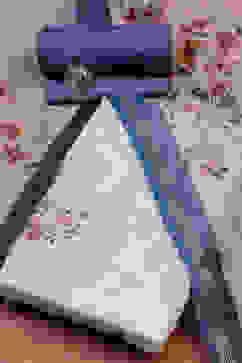 Blue Linen Printed Unstitched Suit Set image number 0