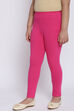 Hot Pink Cotton Lycra Solid Leggings image number 3