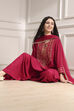 Navy Blue Embroidered Straight Suit Set image number 7