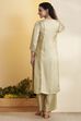 Pista Green Viscose Blend Yoke Design Straight Kurta Set image number 5