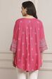 Pink Printed Short Kurta image number 3