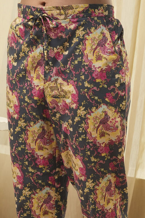 Navy Berry Rayon Flared 2 Piece Set image number 2
