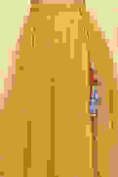 Yellow Polyester Printed Kalidar Lehenga Set image number 2