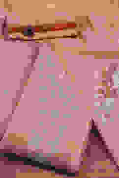 Peach Tissue Machine Embroidered Unstitched Suit Set image number 0