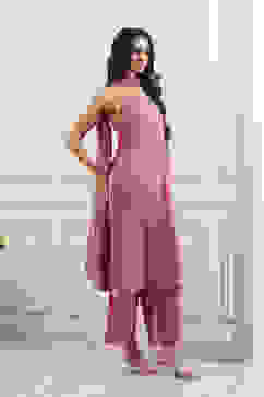 Pink Cotton Straight Suit Set image number 5