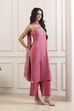 Pink Cotton Straight Suit Set image number 5