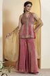 Fuchsia Viscose Blend Embroidered Fusion Set image number 7