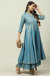 Ochre Cotton Flared Fusion Printed Dress image number 5