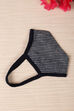 Blue Striped Cotton Yarndyed Face Mask image number 2