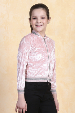 Pink Polyester Jacket image number 3