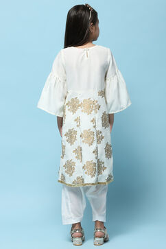 Off White Cotton Short Kurti image number 4