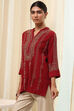 Red Straight Short Kurta image number 2
