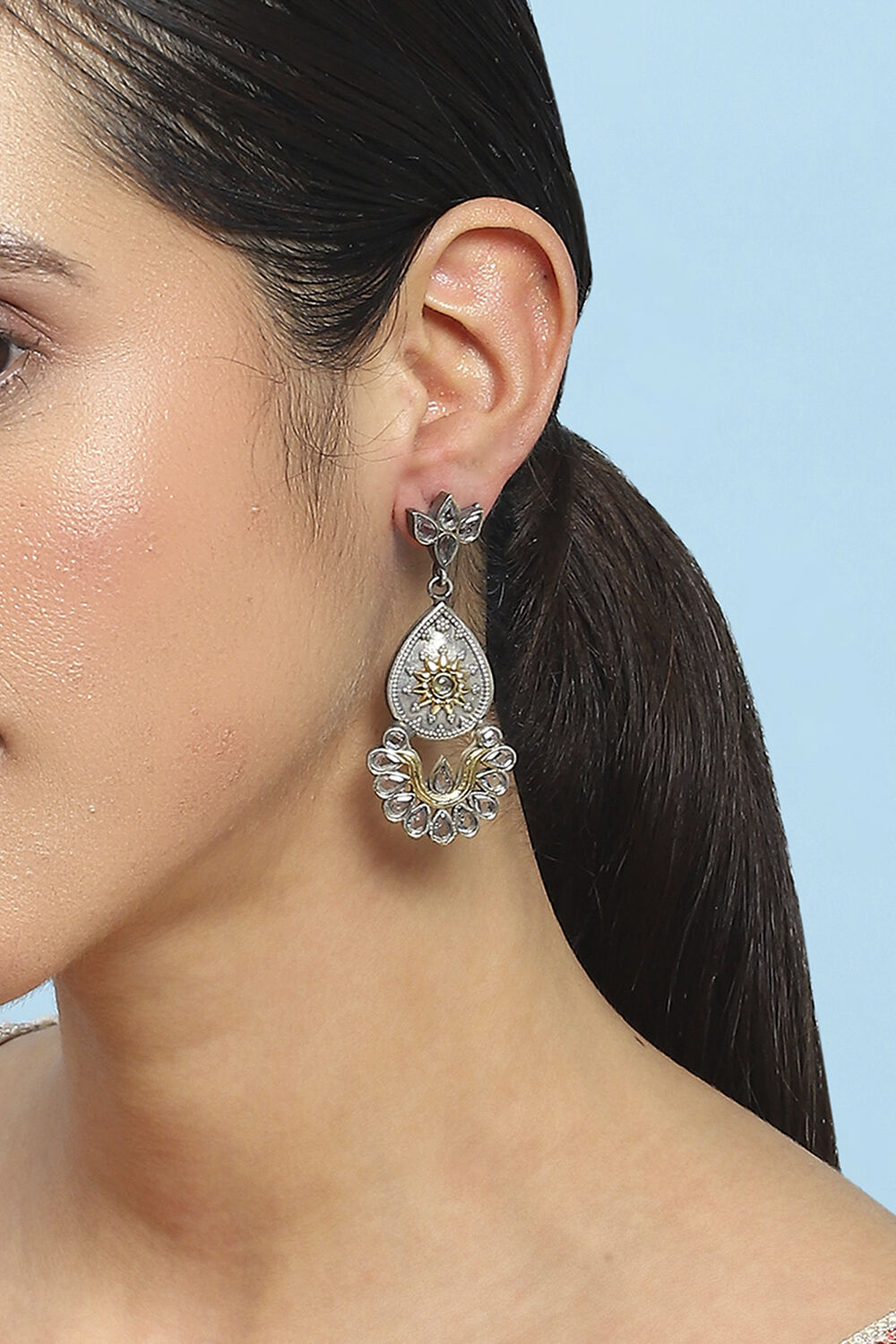 Oxidised Gold Brass Drop & Danglers image number 1