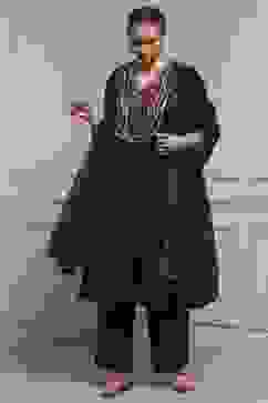 Blue Cotton Blend A-Line Printed Suit Set image number 0