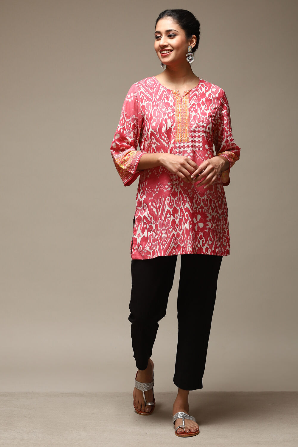 Black Cotton Blend Slim Pant image number 0