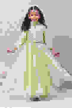 Lime Green Art Silk Lehenga Set image number 5