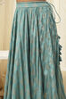 Coral-Pink Polyester Blend Anarkali Lehenga Set image number 2