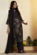 Black Viscose Blend Straight Suit Set image number 0