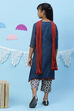 Blue Art Silk Girls Straight  Kurta Palazzo Suit Set image number 4