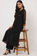 Red Cotton A-Line Yarndyed Kurta image number 0