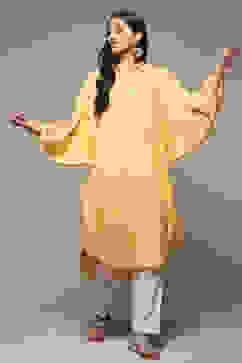 Yellow Rayon Straight Printed Kurta image number 4