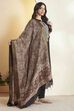 Maroon Chennur Silk Floral Printed Dupatta image number 4