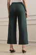 Green Cotton Flared Dyed Palazzo Pants image number 5
