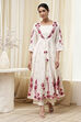 Off-White and Red Anarkali Fusion Set image number 6