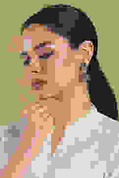 Green Brass Jhumka image number 3