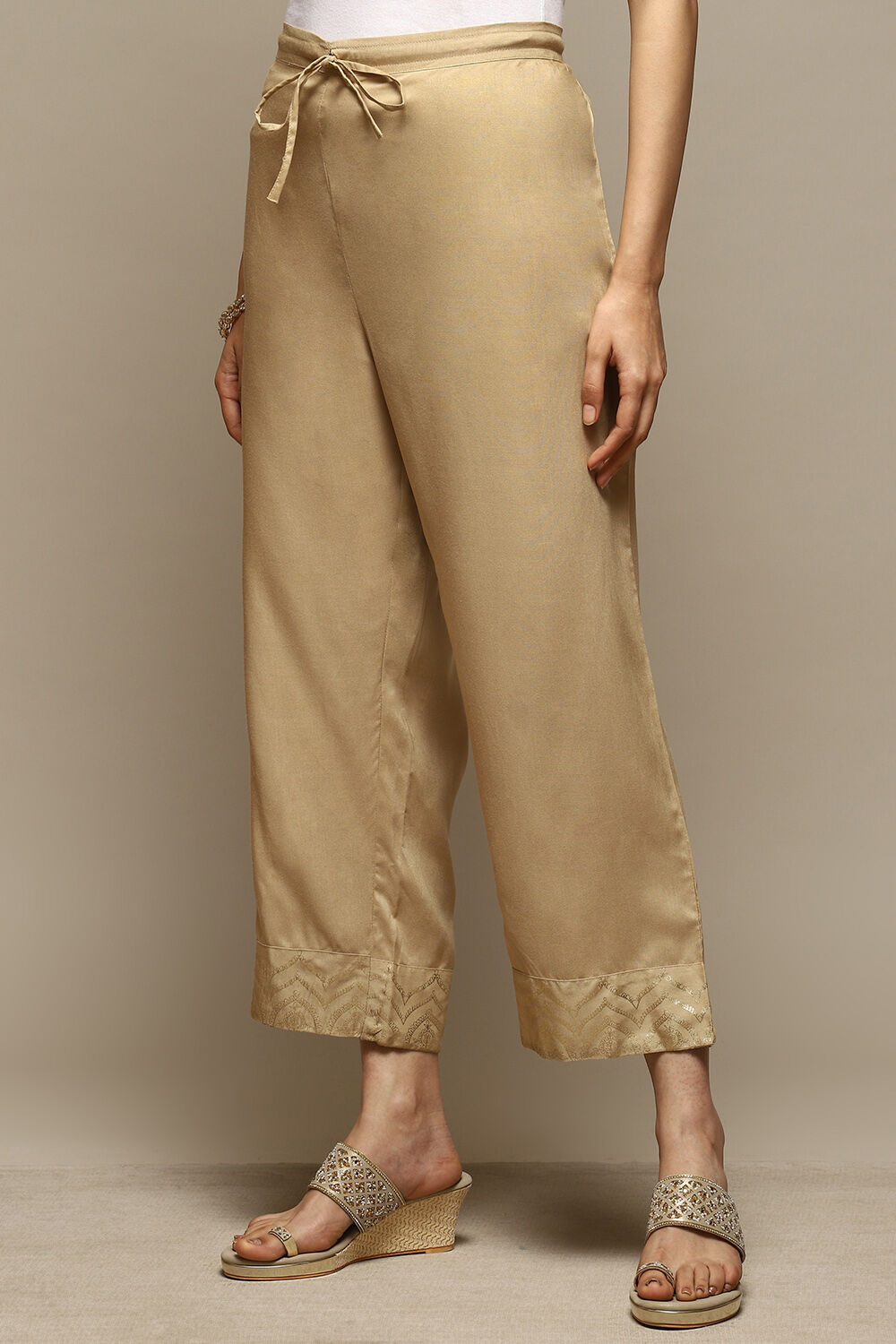 White Rayon Straight Palazzo image number 2