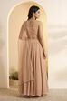 Peach Nylon Straight Lehenga Set image number 4