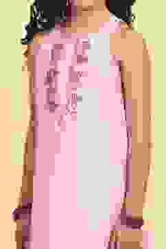 Dark Pink Polyester Straight Solid Suit Set image number 1