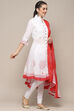 Turquoise Cotton Anarkali Solid Kurta Churidar Suit Set image number 6