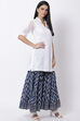 White Cotton Chikankari Kurta Garara Suit Set image number 4
