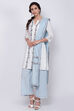 Off White Cotton Straight Kurta Palazzo Suit Set image number 0
