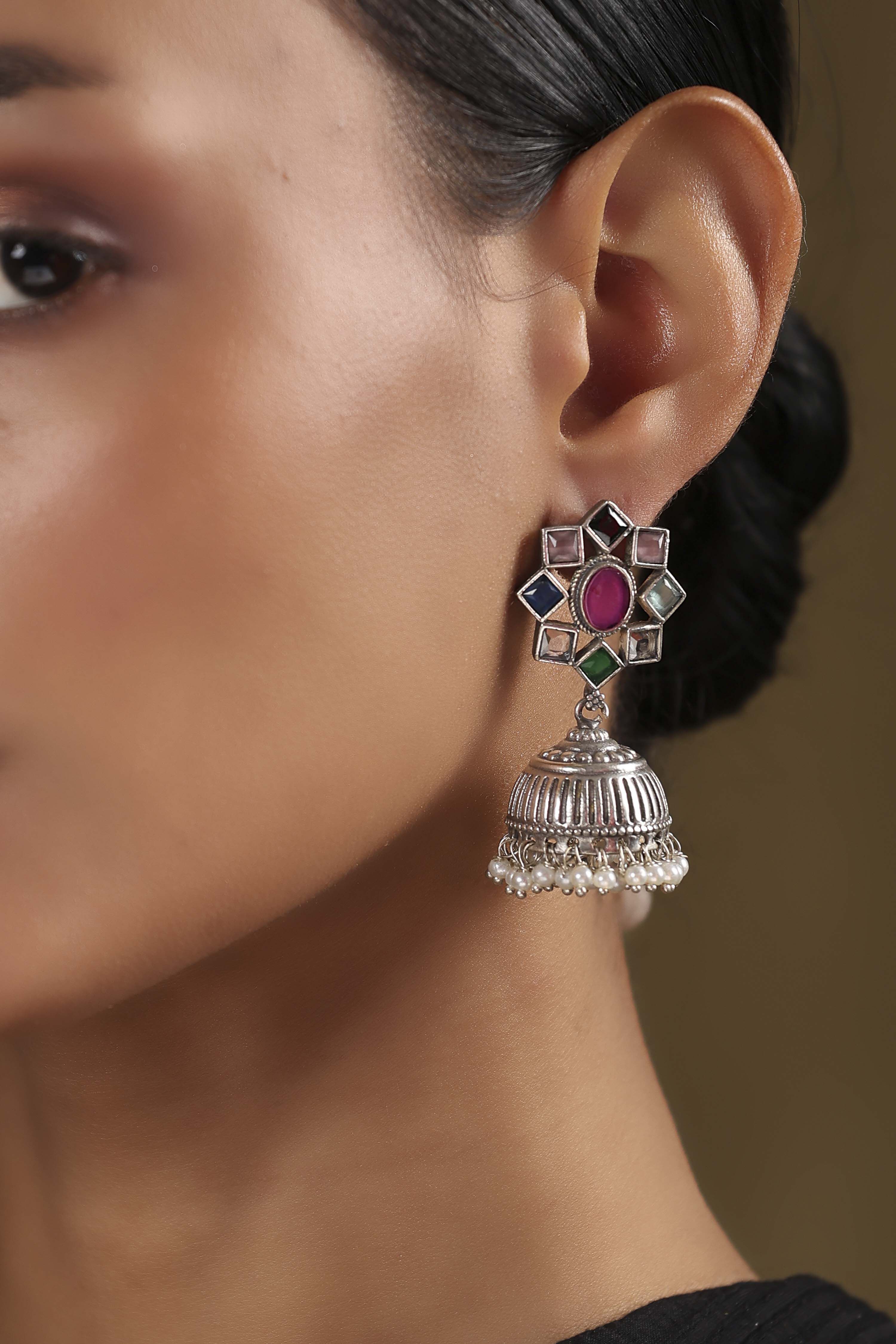 Multi Brass Jhumka image number 1