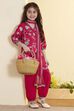 Pink Floral Printed Straight Cotton Kurta Set image number 0