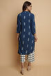 Navy Rayon Straight Kurta Palazzo Suit Set image number 4