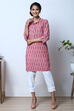 Red Cotton Short Yarndyed Kurti image number 3