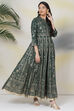 Green Cotton Fusion Dress image number 2