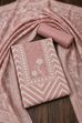 Peach Linen Modern Print Unstitched Suit Set image number 1