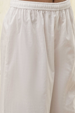 White and Red Cotton Asymmetric Suit Set image number 2