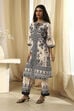 Beige and Brown Pure Cotton Printed Kurta Set image number 3