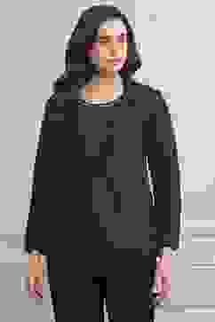 Coral & Black Polyester Embroidered Jacket image number 5