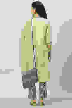 Beige Straight Kurta Regular Pants Suit Set image number 4